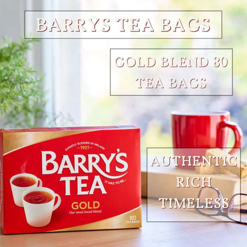 Barrys Tea Bags Tea Selection Bundle - 240 Tea Bags with Barry's Tea Gold Blend, Master Blend, and Irish Breakfast Tea Including Mint Retail Perfect Brew Guide