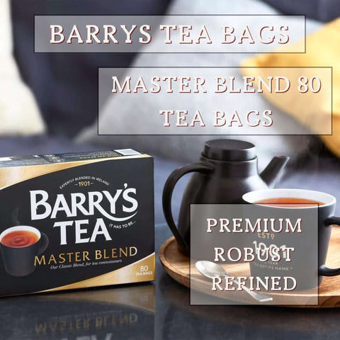 Barrys Tea Bags Tea Selection Bundle - 240 Tea Bags with Barry's Tea Gold Blend, Master Blend, and Irish Breakfast Tea Including Mint Retail Perfect Brew Guide