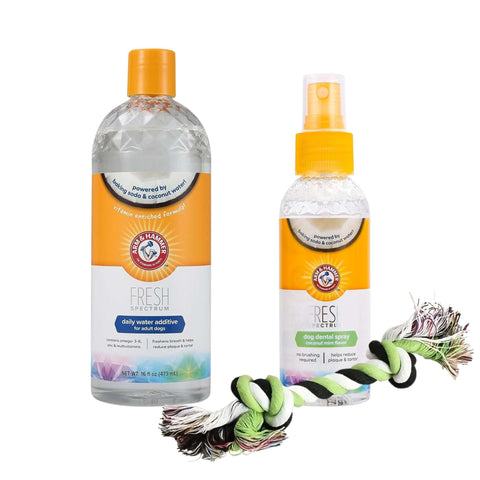 Dog Breath Freshener Bundle Including Mint Retail Floss Toy